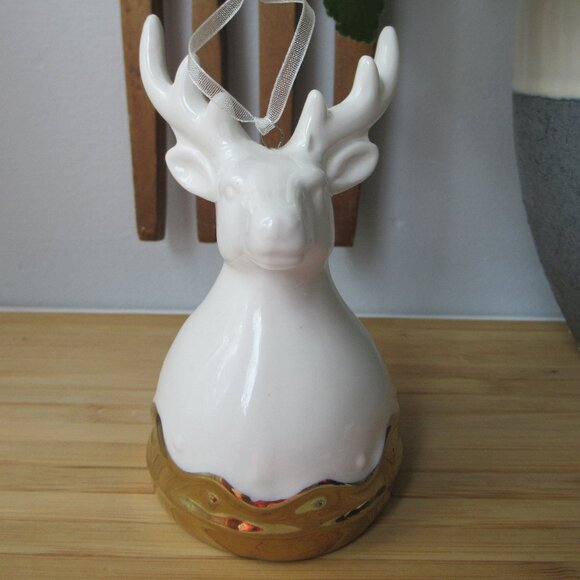 Porcelaine Christmas Tree Decor + Bell Deer - Picture 2 of 12